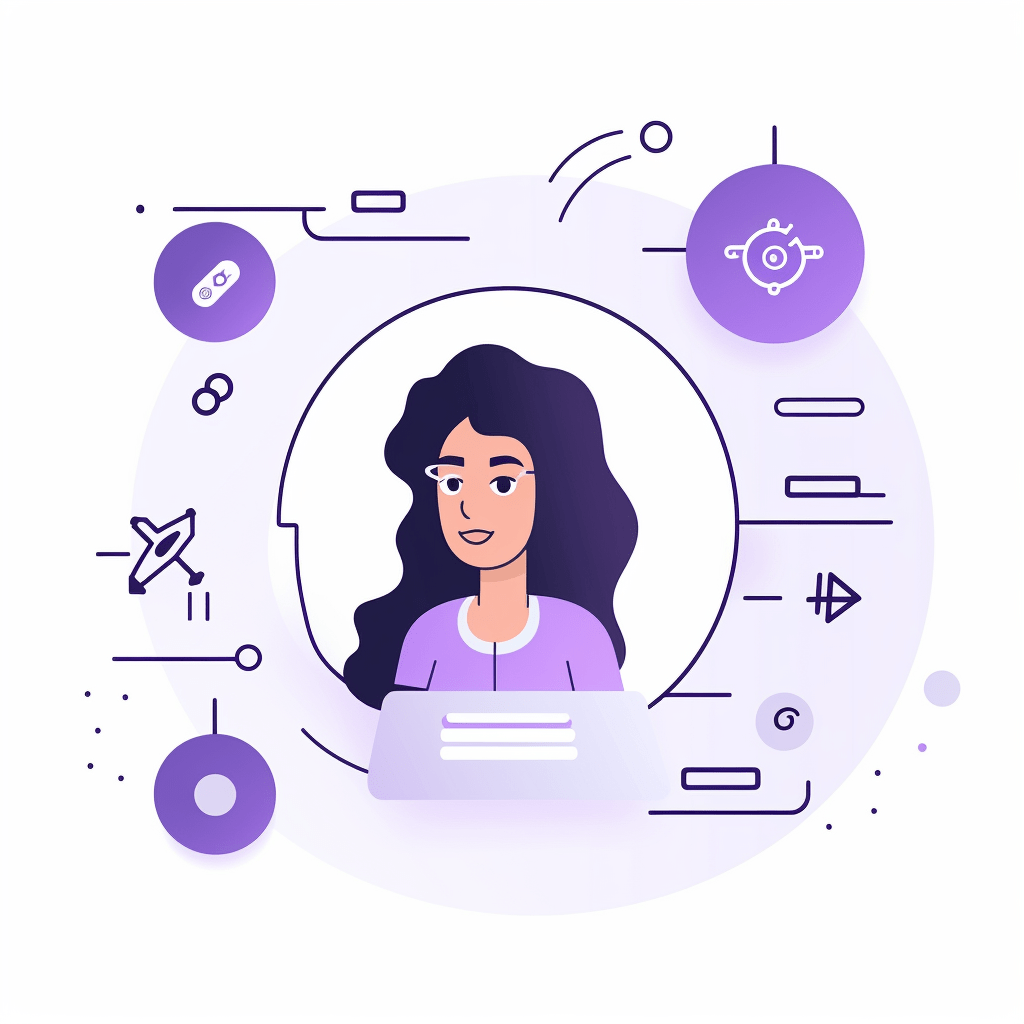 Praso AI purple vector illustration | digitale marketing | Digital Presence